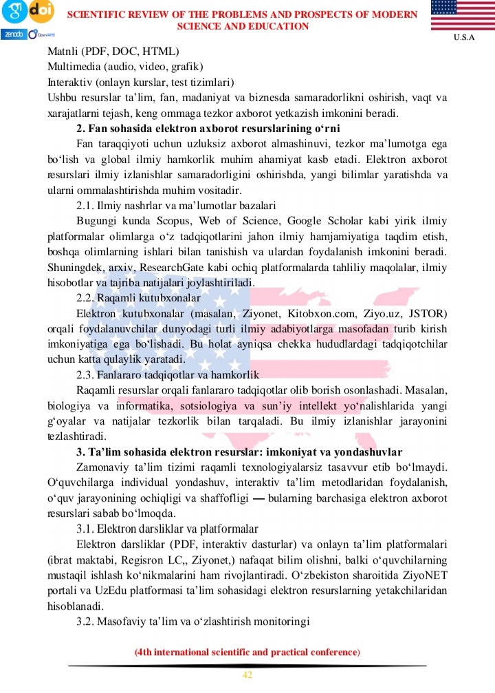 Safoyeva Mohichexraning maqolasi xalqaro jurnalda