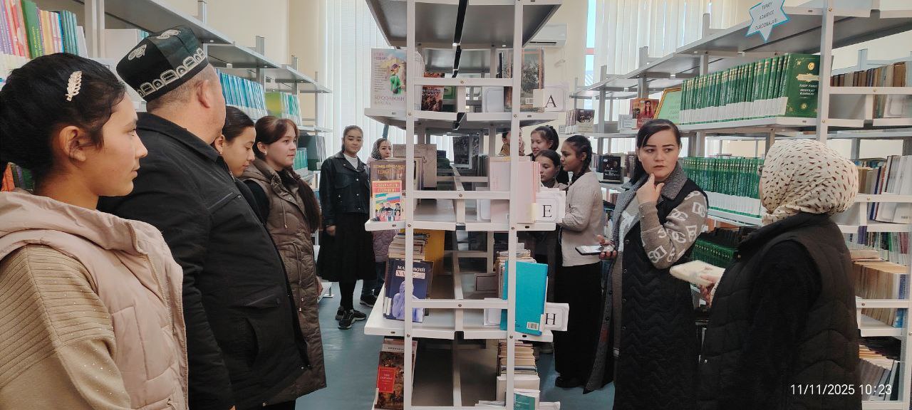 Axborot-kutubxona markazida  “INFOLIB OʻZBEKISTON-2025” XIV Milliy axborot-kutubxona haftaligining uchinchi kuni davomida kitobxonlikni targ‘ib qilish maqsadida  kutubxona bo‘ylab sayohat tashkil qilindi - 37-138-maktablar