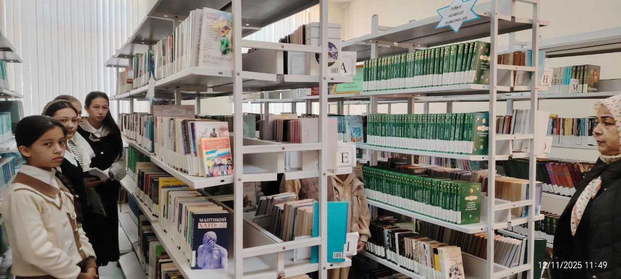 Axborot-kutubxona markazida  “INFOLIB OʻZBEKISTON-2025” XIV Milliy axborot-kutubxona haftaligining uchinchi kuni davomida kitobxonlikni targ‘ib qilish maqsadida  kutubxona bo‘ylab sayohat tashkil qilindi- 137-maktab